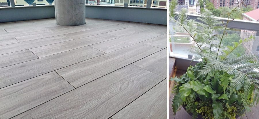Pavers on a roof deck.