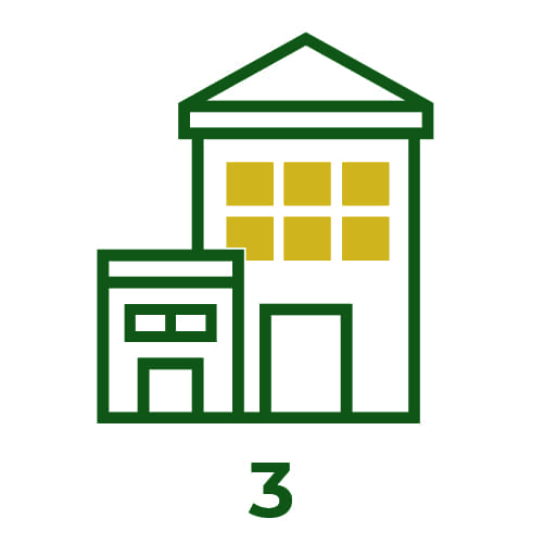 House icon with the number 3 below it.