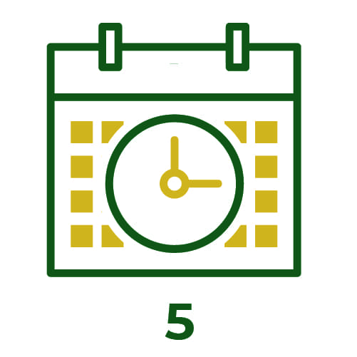 Calendar icon with the number 5 below it.