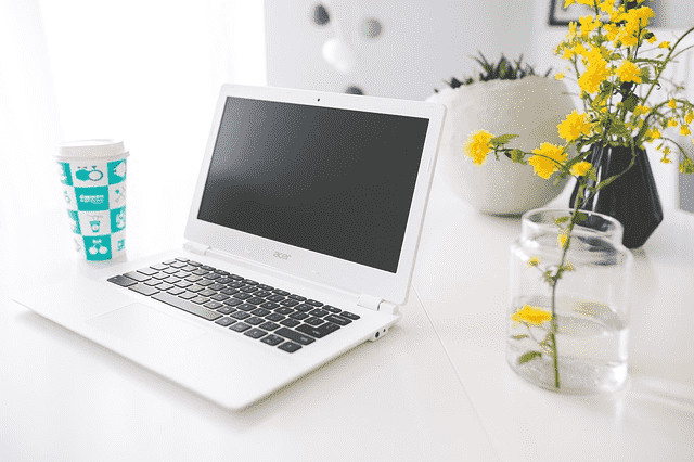 Laptop on desk